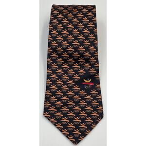 1992 Barcelona Olympics Mens Neck Tie 58" All Over Print Logo Standard Pointed